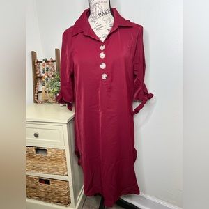 Brand New-Amoretu V-Neck, Button Down Dress